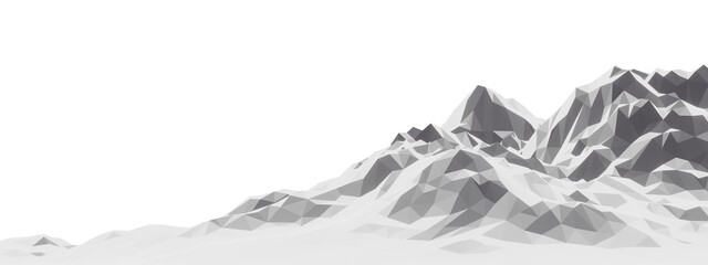 3D low polygon ice mountain. Glacial landform. Ice terrain.