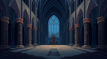 background Gothic cathedral interior
