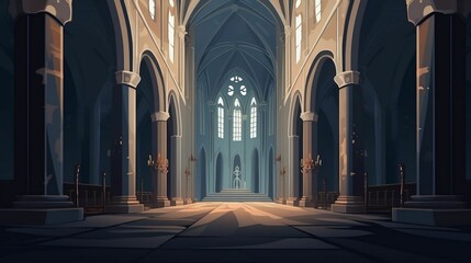 background Gothic cathedral interior
