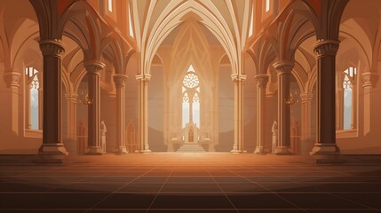 background Gothic cathedral interior
