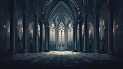 Obraz premium background Gothic cathedral interior 