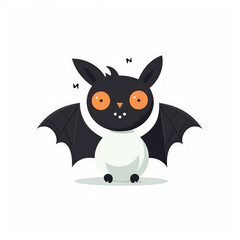 Illustration of a drawing of a Halloween bat. Generative AI.