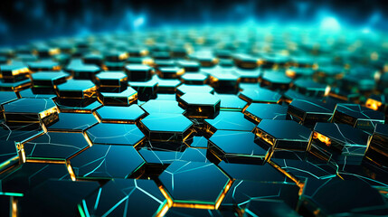 Obraz premium Digital polygons with glowing edges