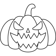 Halloween Pumpkin Line Art