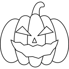 Halloween Pumpkin Line Art