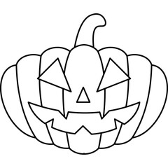 Halloween Pumpkin Line Art