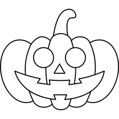 Halloween Pumpkin Line Art