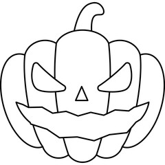 Halloween Pumpkin Line Art