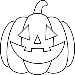 Halloween Pumpkin Line Art