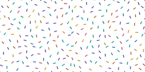 Colorful sprinkles banner background, colorful falling decorative sprinkles background