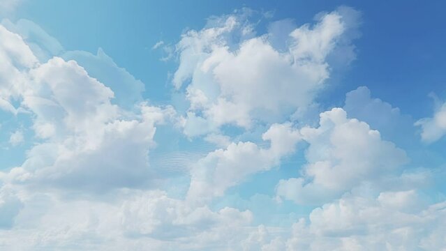 Cloud motion in blue sky, seamless looping video animated background.