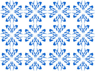 set of snowflakes on white