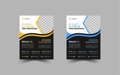 Flyers design template vector,Minimal brochure report business magazine,flyer template design with modern and minimalist style.
