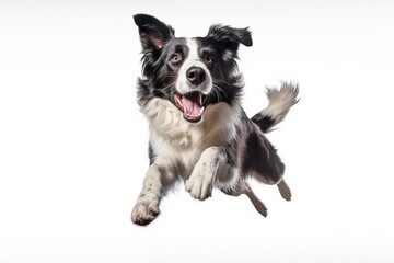 Funny and cute Border collie jumping - obrazy, fototapety, plakaty