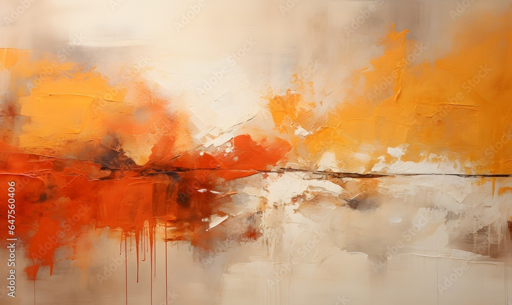 Wall mural an abstract painting of different colors, in the style of red and amber, action paintings, yellow an