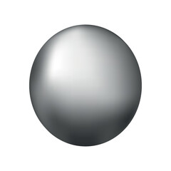 The ball is silver. Realistic glossy ball On a white background. Layout. Vector EPS10