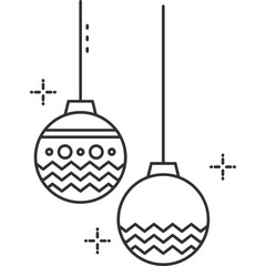 Christmas Balls Line Icon