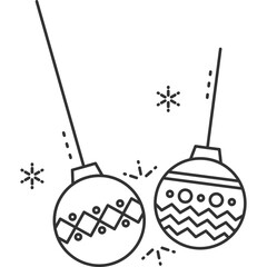 Christmas Balls Line Icon