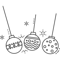 Christmas Balls Line Icon