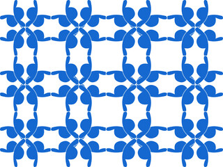 seamless pattern with blue and white flowers