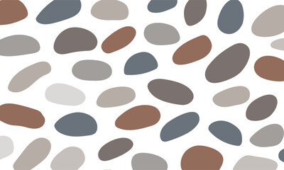 River pebbles path. Natural stone path isolated on white. Garden yard design. Vector.
