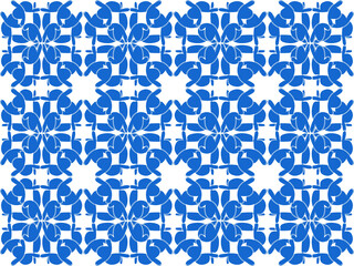 seamless pattern with blue flowers