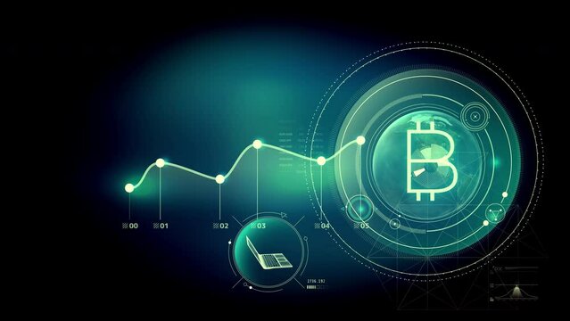 Animation of bitcoin infographic element
