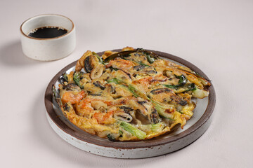 Haemul Pajeon is Korean Seafood Scallion Pancake.