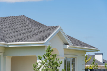 Shingles texture - close up view of asphalt roofing shingles