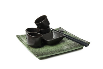 Empty cutlery for Chinese cuisine, isolated on white background