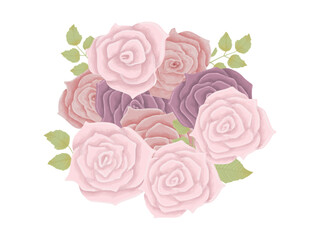 カラフルで美しいバラの花束