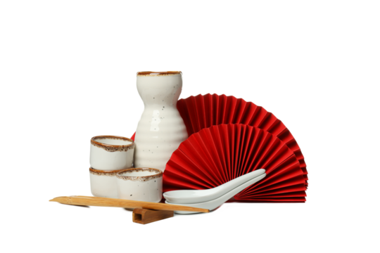 Empty cutlery for Chinese cuisine, isolated on white background - Powered by Adobe