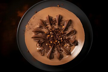 Chocolate Cheesecake, creamy dessert in a dish
