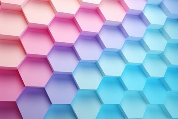 abstract hexagon pattern, blue pink butter color spectrum colors 