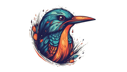 Modern colorful bird logo vector illustration with isolated white background. © Pixode