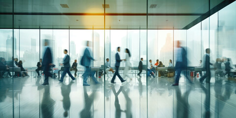 Fast-moving businesspeople time lapse