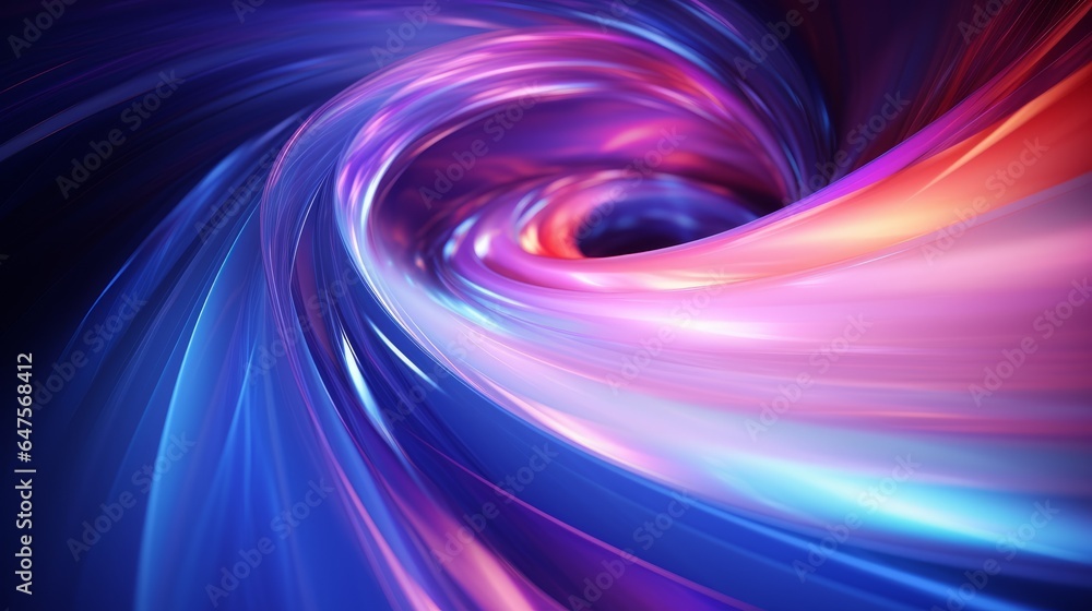 Wall mural mesmerizing abstract blue purple colorful spectrum translucent glowing vortex shape surrounded with 