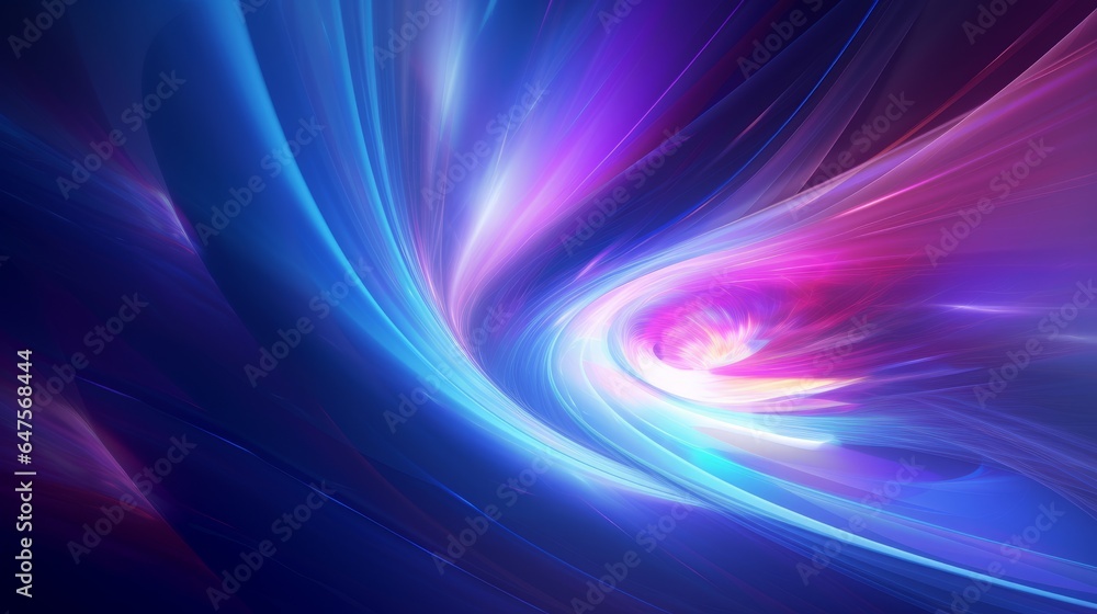 Wall mural mesmerizing abstract blue purple colorful spectrum translucent glowing vortex shape surrounded with 
