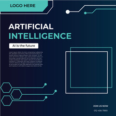  webinar business artificial intelligence  for social media post. Modern poster suitable for business webinars, marketing webinars