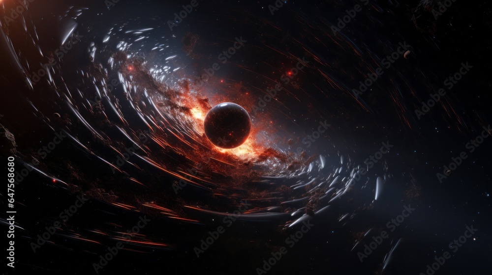 Poster abstract space galaxy and black hole