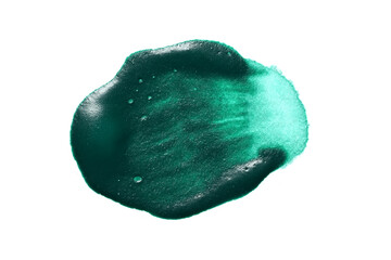 Green brush paint. liquid painting on paper. close-up colored texture.