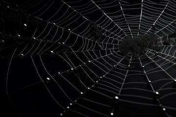 Design of a spider web for the Halloween party. Generative AI. - obrazy, fototapety, plakaty