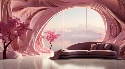 Empty Room with Dreamlike Decorations