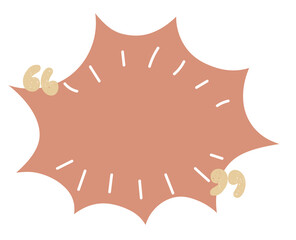 Colorful pastel red color speech bubble balloon with quotation marks icon sticker memo keyword planner text box banner, flat png transparent element design