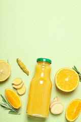Concept of healthy liquid - ginger turmeric drink