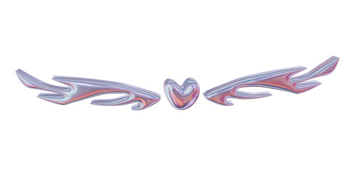 3d y2k element, 3d metal element chrome effect