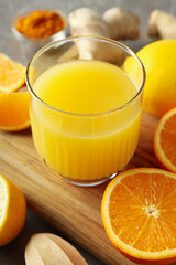 Concept of healthy drink - ginger turmeric liquid