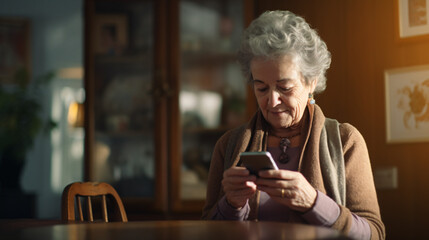 senior person using smartphone