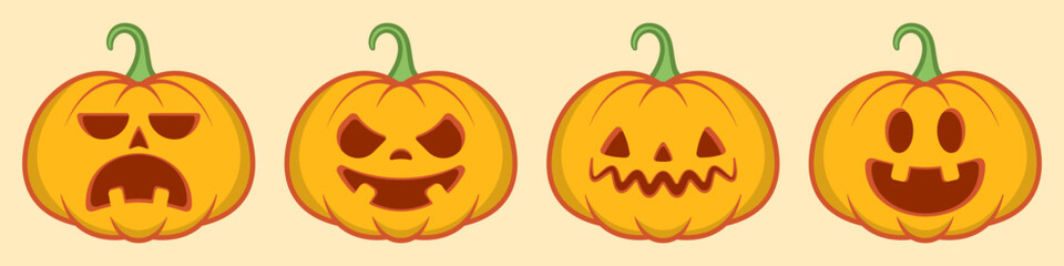 Vector illustration pumpkin face