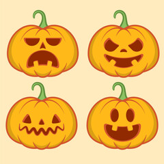 Vector illustration pumpkin face